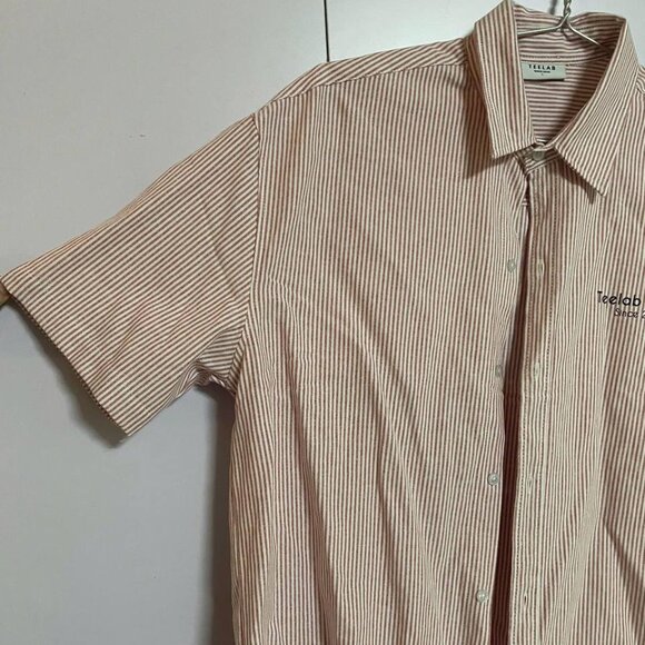 Light Pink Striped Casual Button-down Shirt - Picture 3 of 5